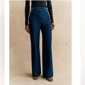 Sezane Denim Marino Trouser Pants 34/ 2